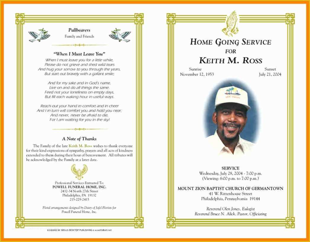 Free Obituary Template Of Obituary Template