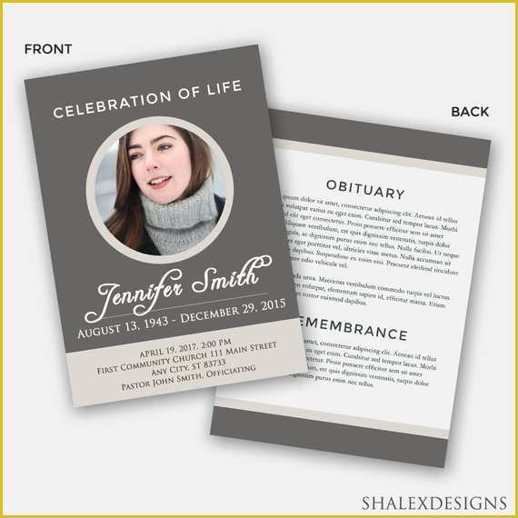 Free Obituary Template Photoshop Of Celebration Of Life Funeral Template Shop Psd Instant
