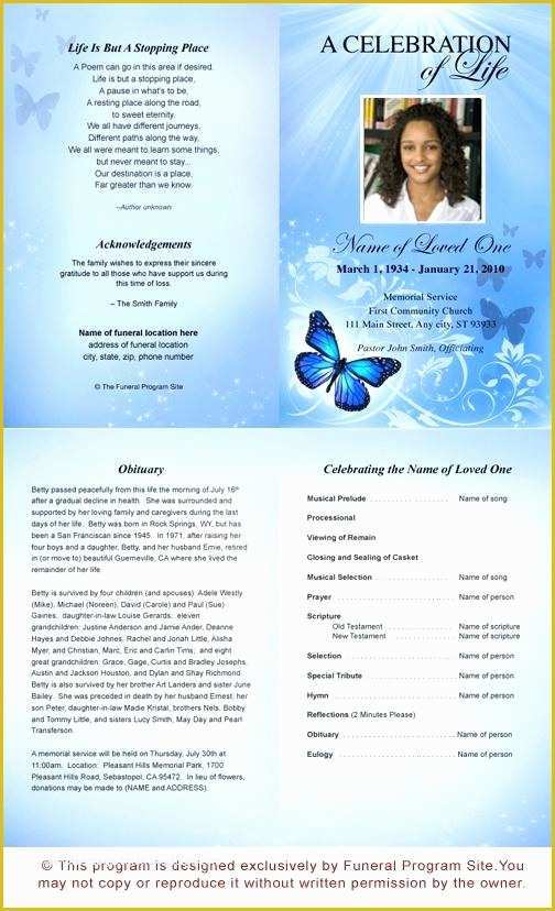 Free Obituary Template Photoshop Of Free Obituary Program Template – Onwebo