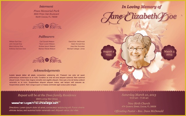 Free Obituary Template Photoshop Of Funeral Program Template 001 by Loswl On Deviantart