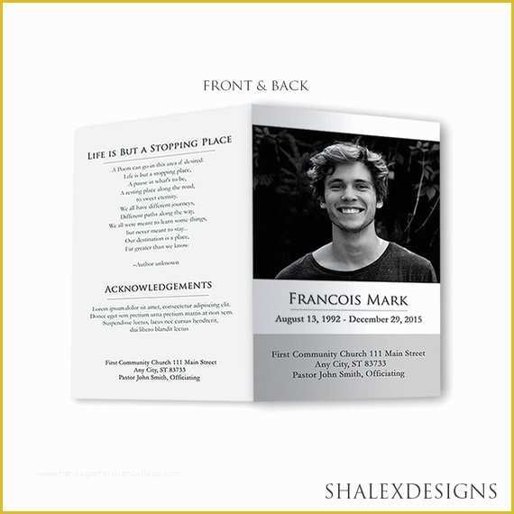 Free Obituary Template Photoshop Of Funeral Program Template Shop Psd Instant Download