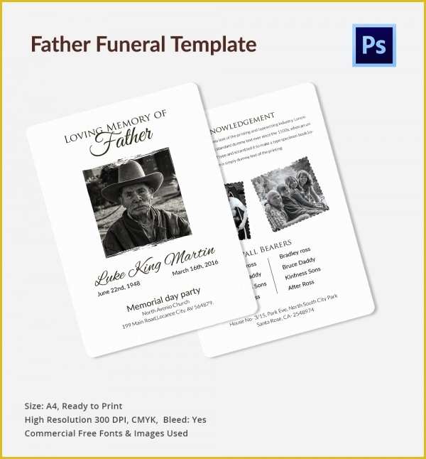 Free Obituary Template Photoshop Of Funeral Template for Father 11 Free Psd Eps Ai format