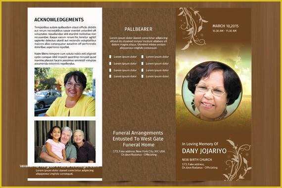 Free Obituary Template Photoshop Of Items Similar to Trifold Funeral Program Template