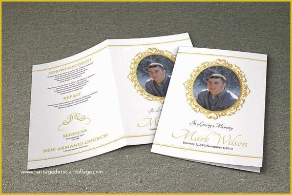 Free Obituary Template Photoshop Of Printable Funeral Program Template Memorial Program