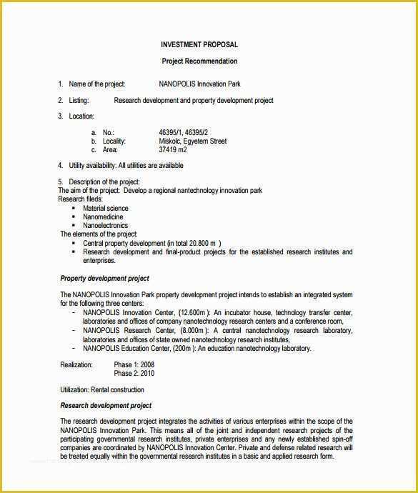 Free Offering Memorandum Template Of 30 Investment Proposal Templates Pdf Doc