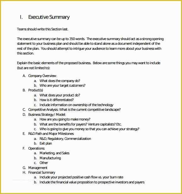 Free Offering Memorandum Template Of Executive Summary Template 14 Download Documents In Pdf