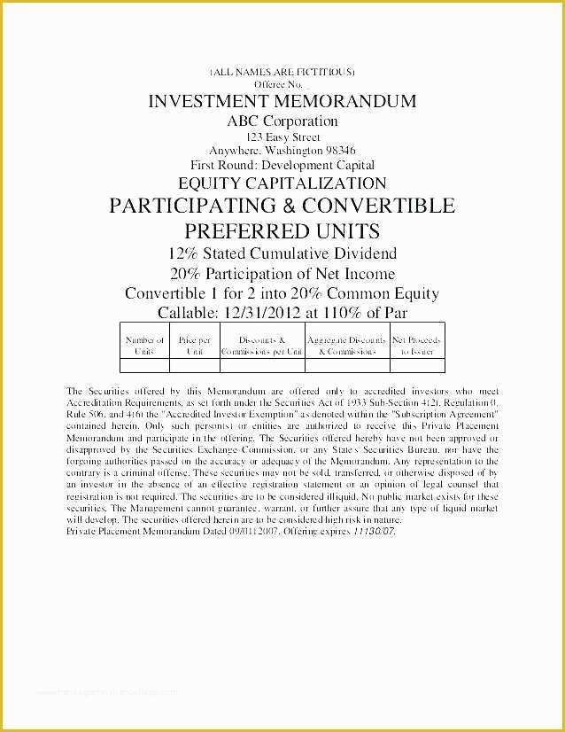 Investment memo private equity jeff kemp adventures in investing