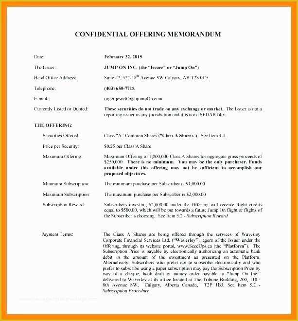  Commercial Real Estate Offering Memorandum Template Free 