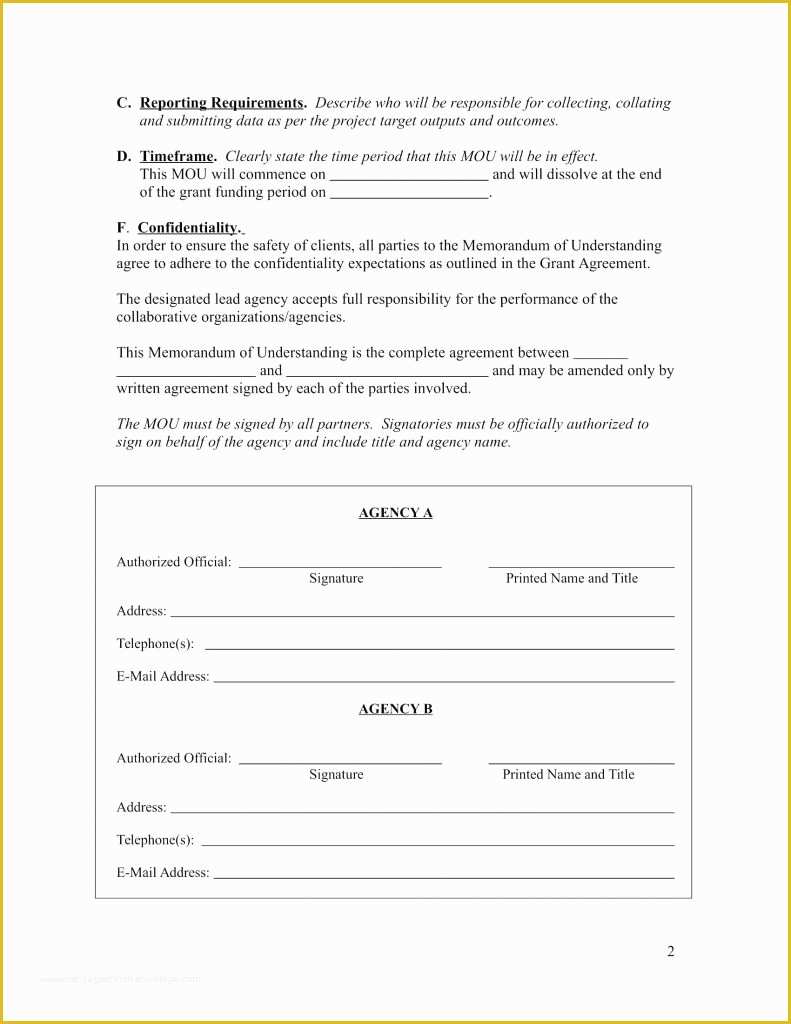 Free Offering Memorandum Template Of New Memorandum Understanding Template Australia Free