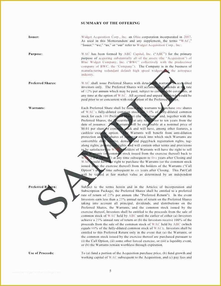 Free Offering Memorandum Template Of Tax Memo Sample Private Placement Memorandum Sample Tax