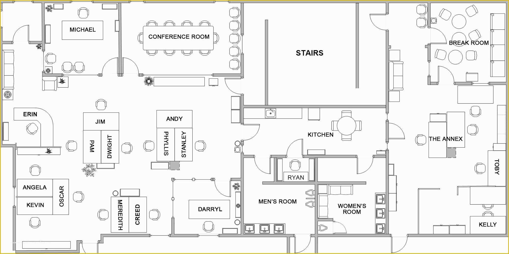 Free Office Layout Template Of Dunder Mifflin Scranton