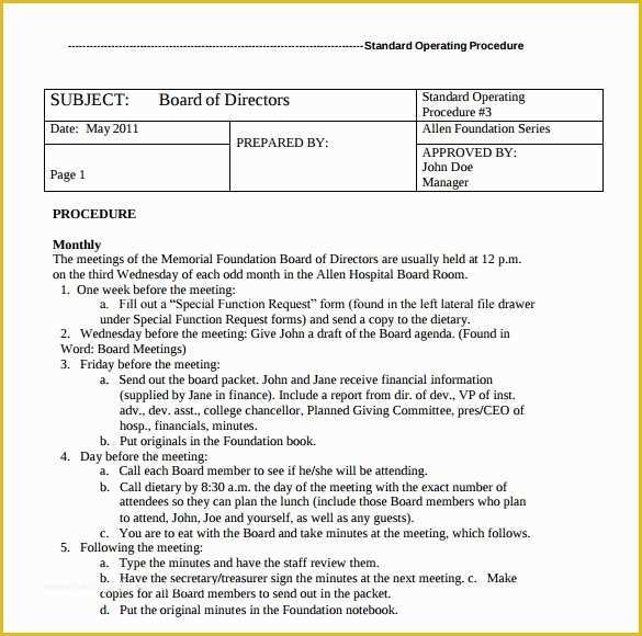 Free Office Procedures Manual Template Of 8 Sample Procedure Manuals – Pdf Doc