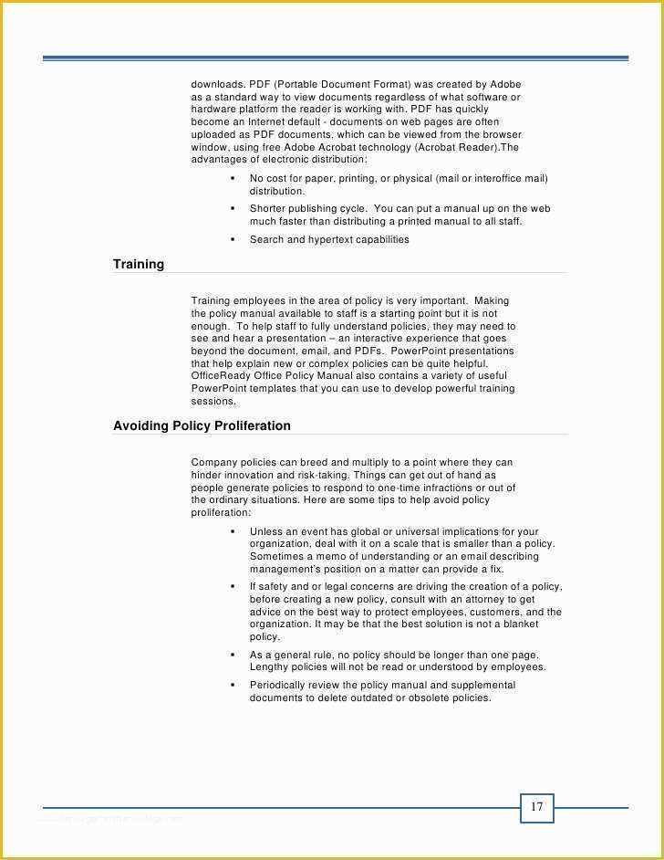 Free Office Procedures Manual Template Of Free Fice Policy Manual Template Rinchar Template