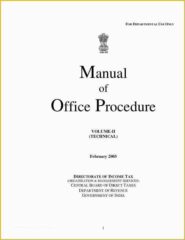 Free Office Procedures Manual Template Of Manual Of Office Procedure Itdse