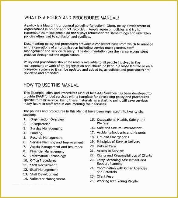 Free Office Procedures Manual Template Of Policy and Procedure Template 10 Download Documents In Pdf