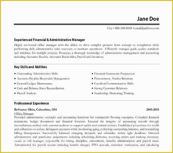 Free Office Resume Templates Of 8 Fice Manager Resume Templates Pdf Doc