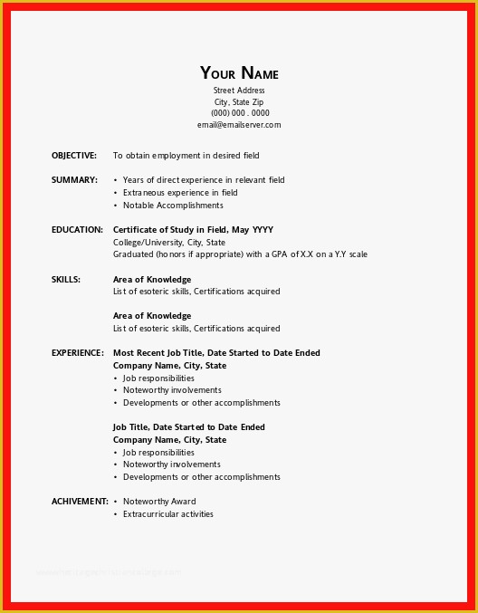 Free Office Resume Templates Of Office Resumes Templates