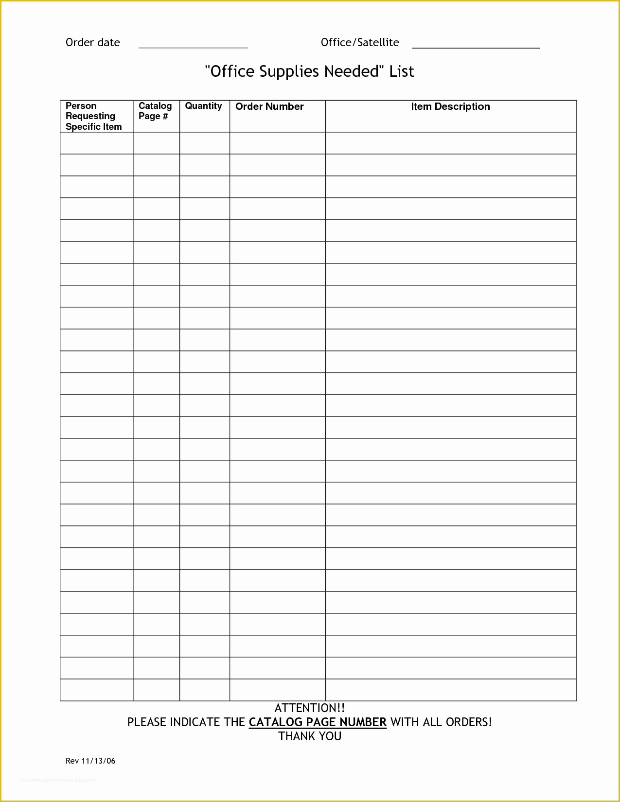 Free Office Supply List Template Of 8 Best Of Free Printable Fice forms Templates