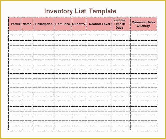 Free Office Supply List Template Of attractive Design for Inventory List Template with Special