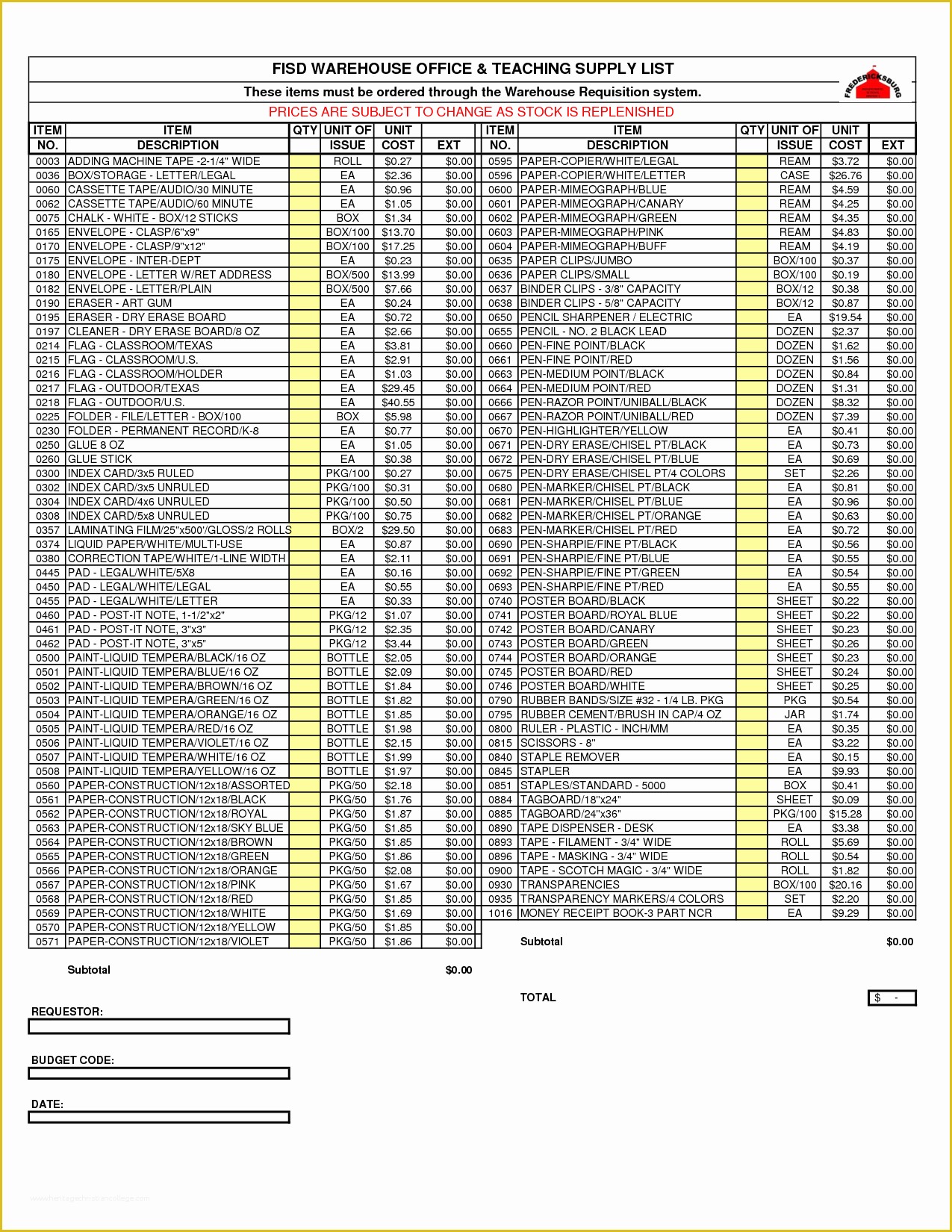 Free Office Supply List Template Of Best S Of Fice Supply List Example Fice Supply