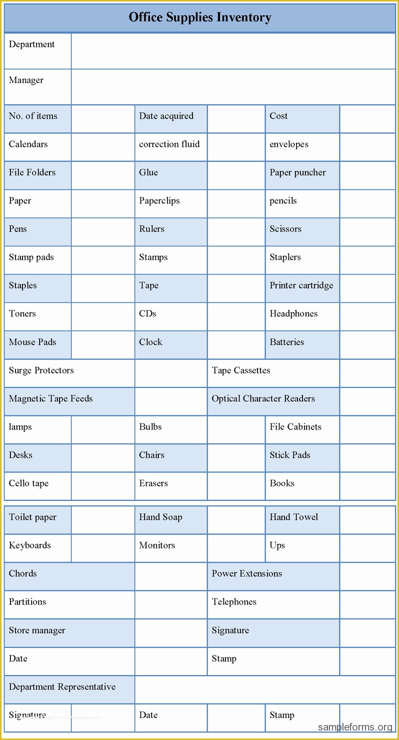 Free Office Supply List Template Of Fice Supply Inventory List Template