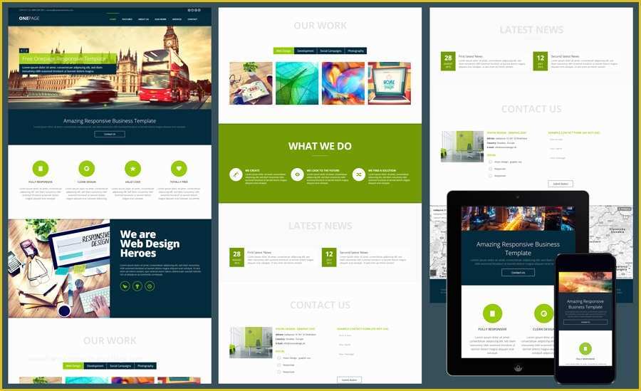 Free One Page HTML Template Of 15 Free Amazing Responsive Business Website Templates