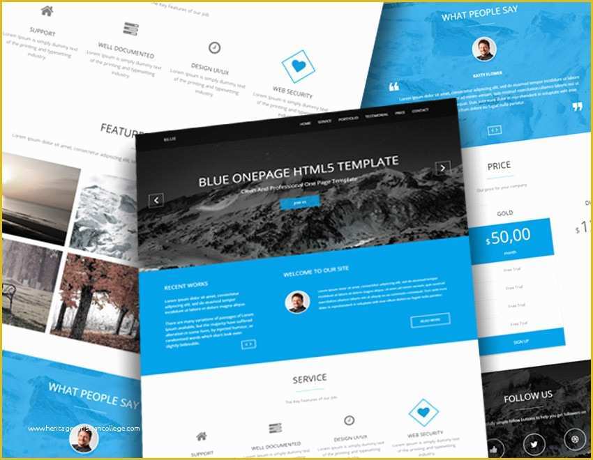 Free One Page HTML Template Of 20 Best Free Responsive Bootstrap HTML5 Templates