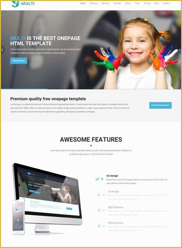 Free One Page HTML Template Of 25 Single Page Website themes & Templates
