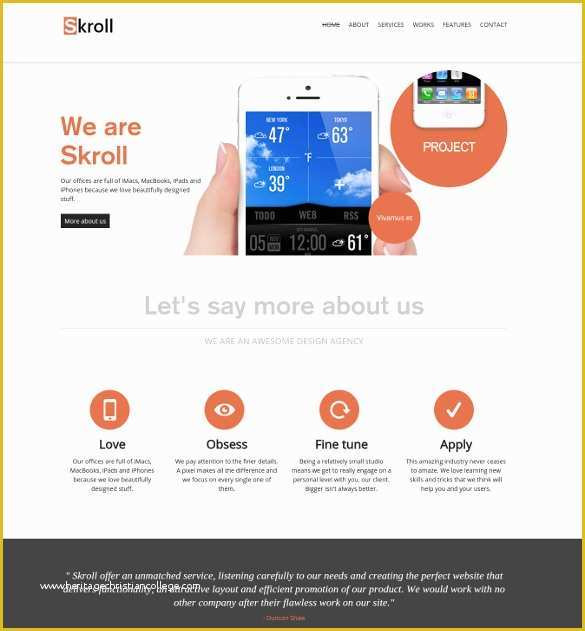 Free One Page HTML Template Of 38 E Page Website themes & Templates