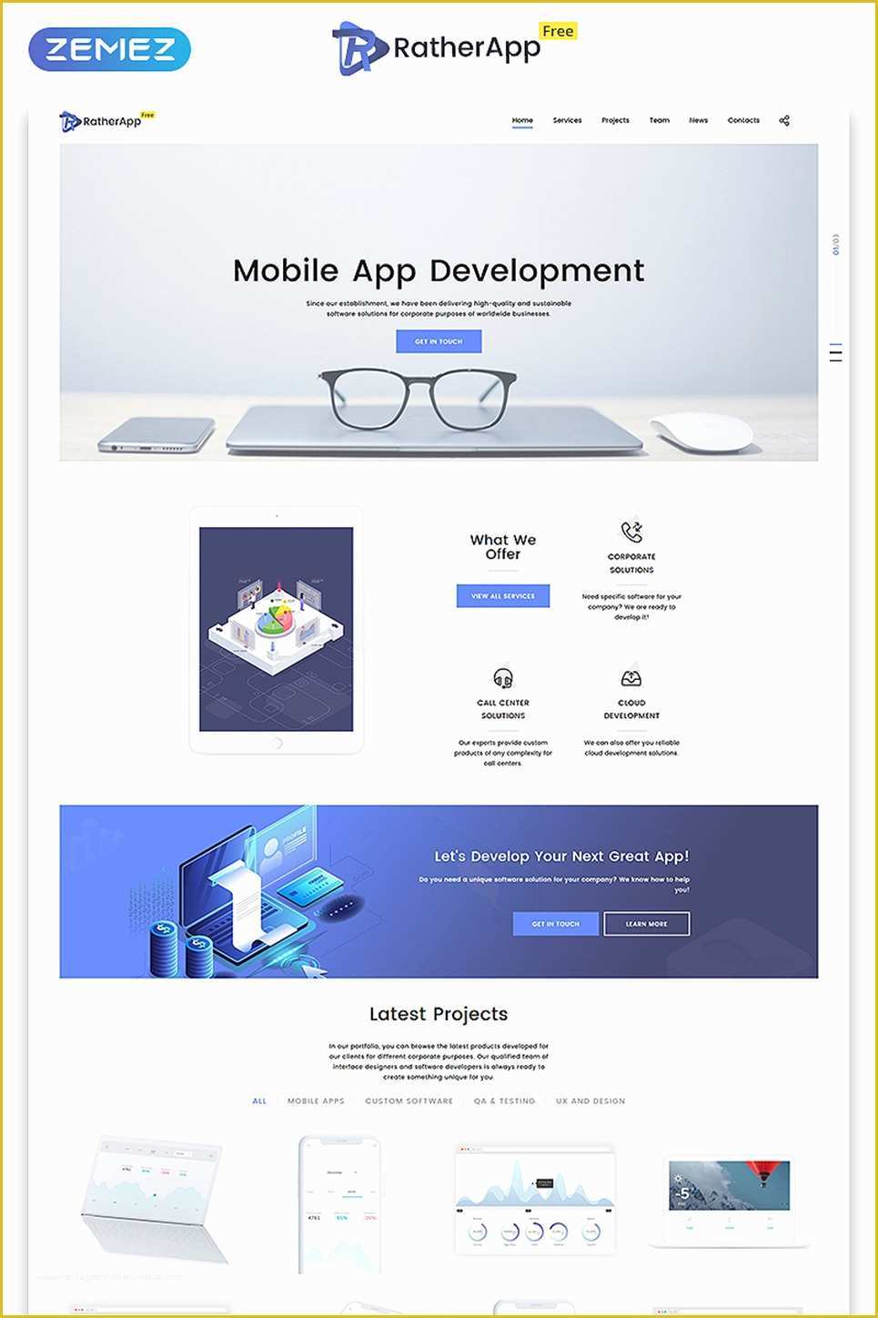 Free One Page HTML Template Of Free HTML5 Single Page theme
