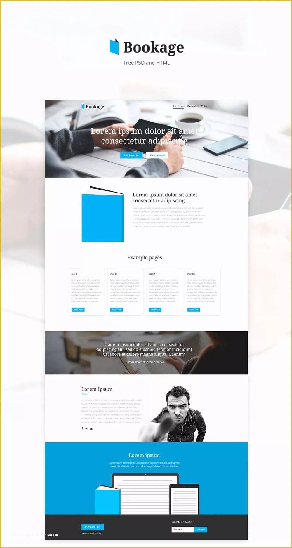 Free One Page HTML Template Of Free Single Page Website Templates Psd Css Author