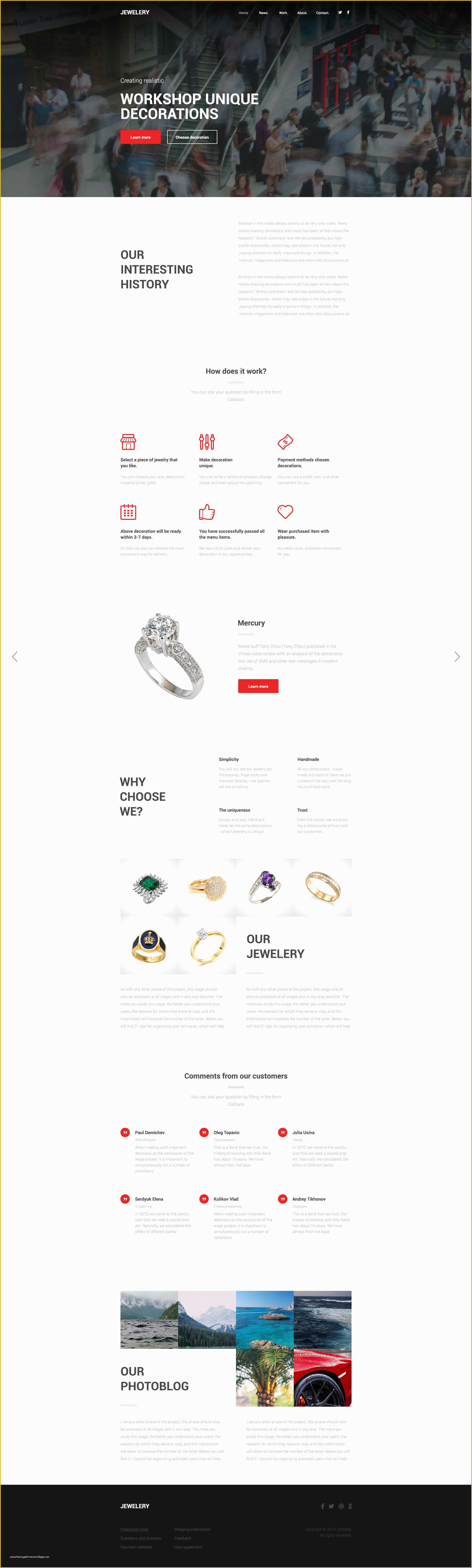 Free One Page HTML Template Of Jewelery E Page HTML Template