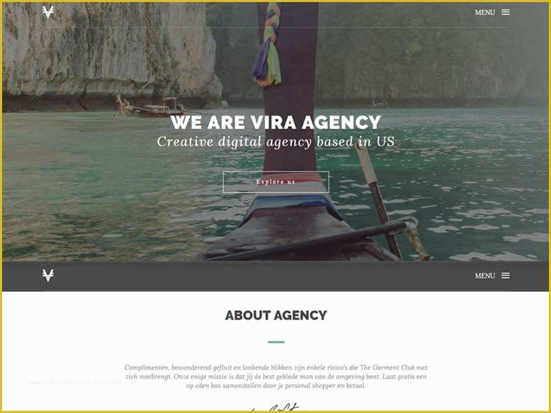 Free One Page HTML Template Of Vira – Free E Page Startup Agency Bootstrap Website