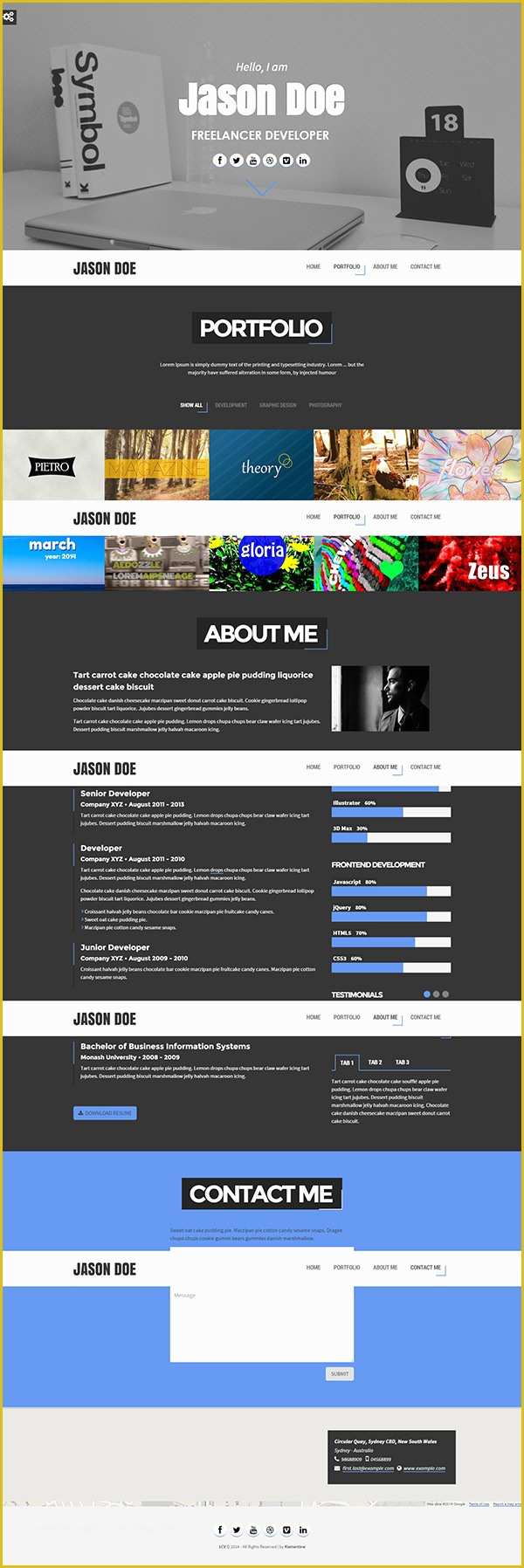 Free One Page Responsive HTML Resume Template Of 41 HTML5 Resume Templates Free Samples Examples format