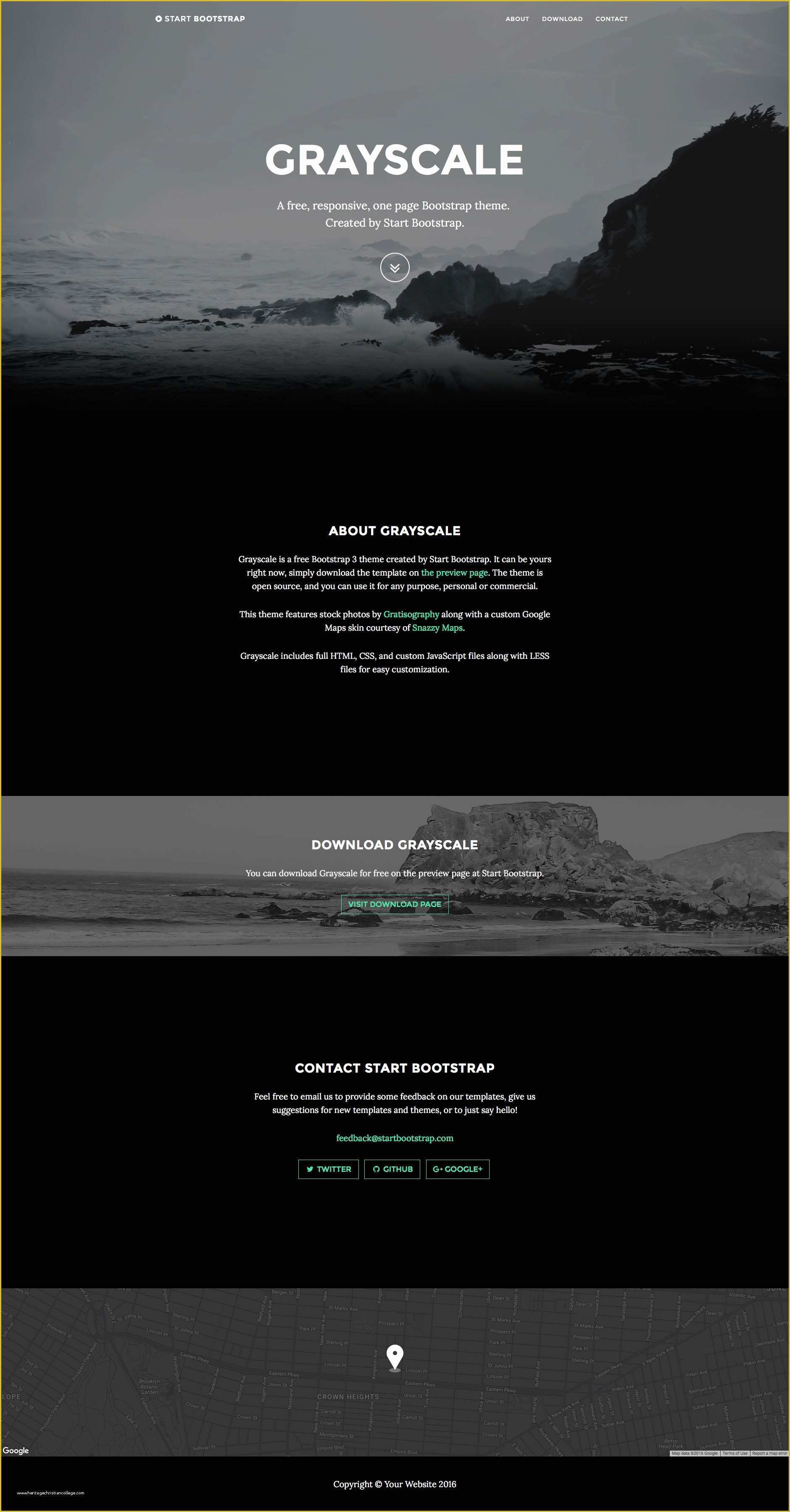 Free One Page Responsive HTML Resume Template Of Grayscale Free Responsive HTML5 Bootstrap Template
