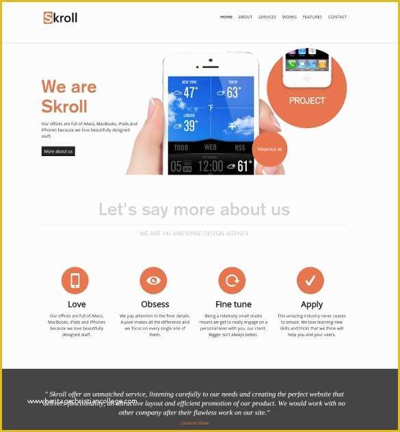 Free One Page Web Page Templates Of E Page Website Template
