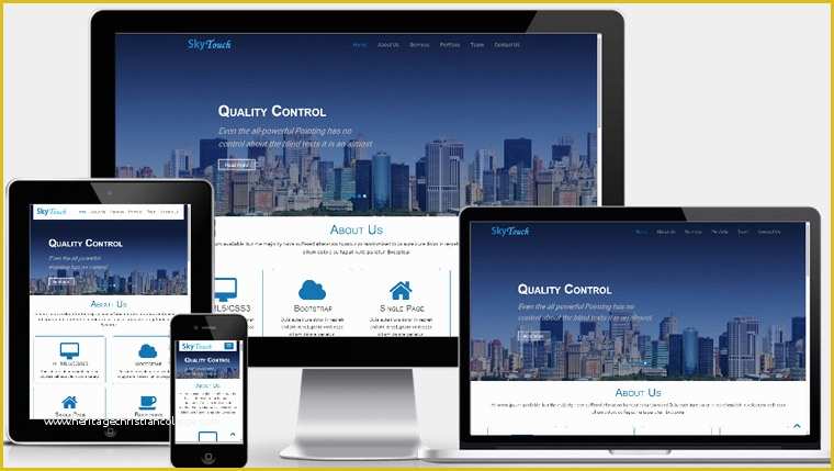 Free One Page Web Page Templates Of Skytouch Onepage Bootstrap Responsive Template Webthemez
