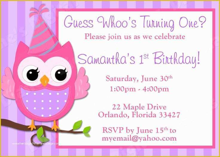 Free Online 40th Birthday Invitation Templates Of 40th Birthday Ideas Owl Birthday Invitation Template Free