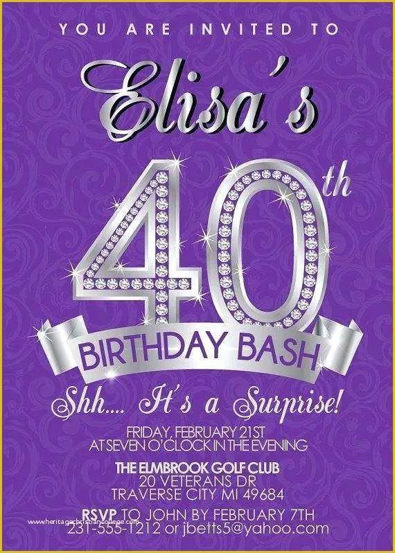 Free Online 40th Birthday Invitation Templates Of 40th Birthday Invitations – Peculiarsms