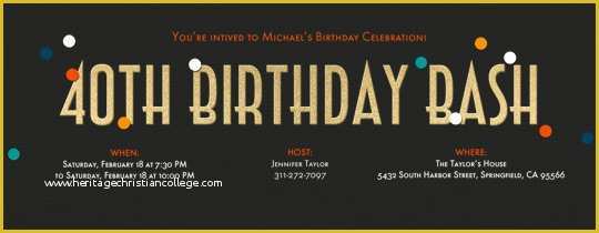Free Online 40th Birthday Invitation Templates Of Birthday Milestones Free Online Invitations