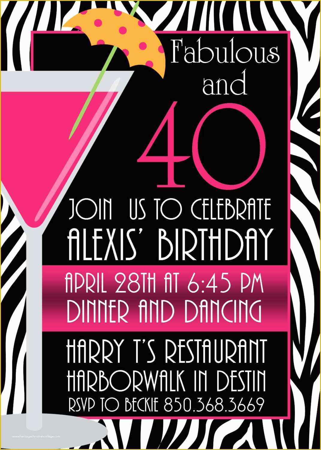 Free Online 40th Birthday Invitation Templates Of Free Printable 40th Birthday Invitations Templates – Best