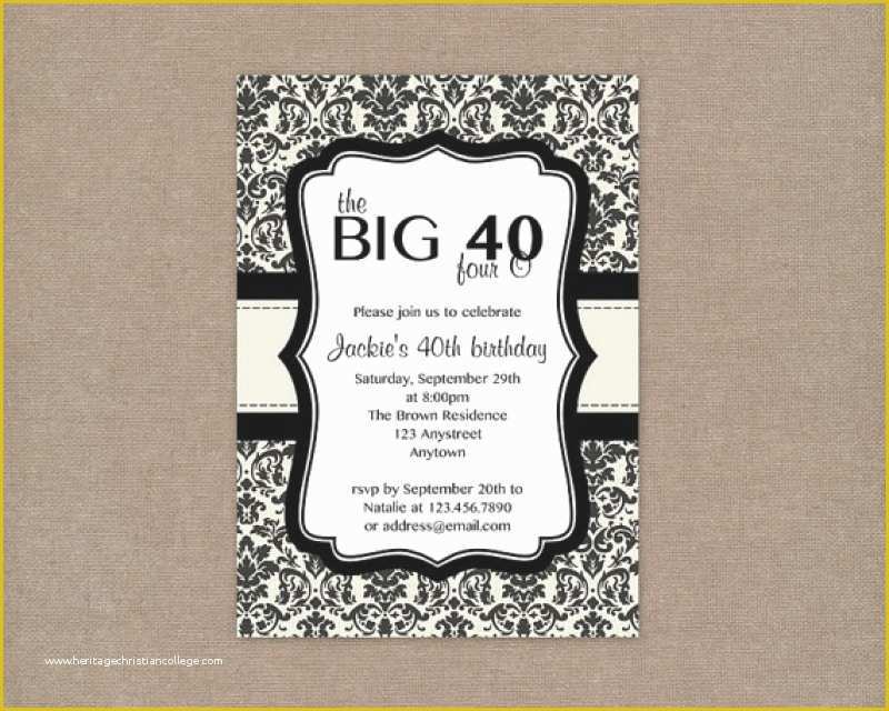 Free Online 40th Birthday Invitation Templates Of Free Printable 40th Birthday Party Invitation Templates