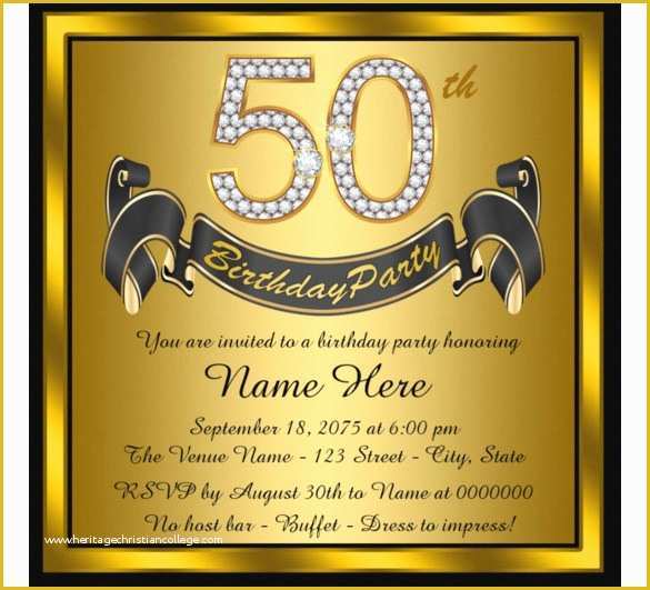 Free Online 50th Birthday Invitation Templates Of 14 50th Birthday Invitations Free Psd Ai Vector Eps