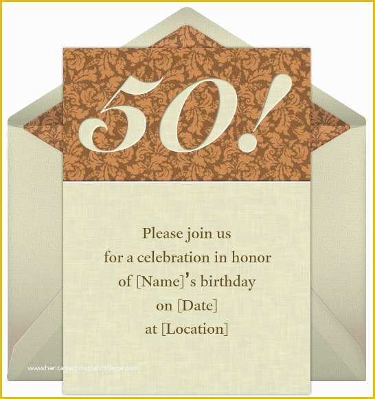 Free Online 50th Birthday Invitation Templates Of 50th Birthday Invitation