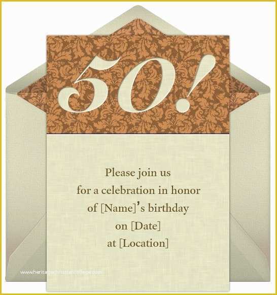 Free Online 50th Birthday Invitation Templates Of 50th Birthday Invitation