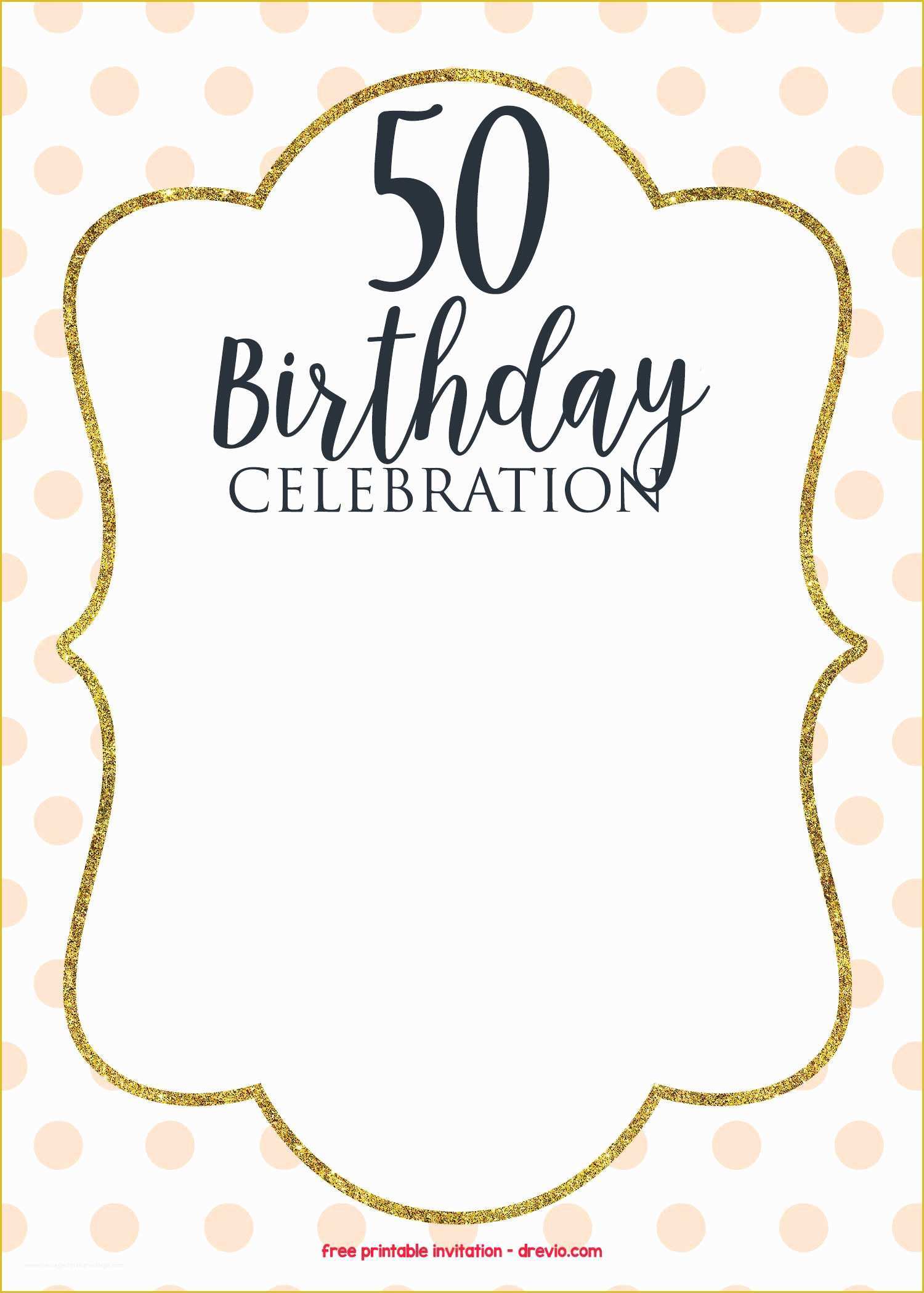 Free Online 50th Birthday Invitation Templates Of 50th Birthday Invitations Line