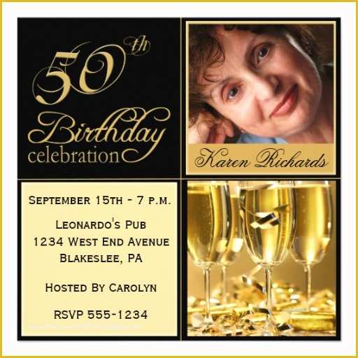 Free Online 50th Birthday Invitation Templates Of Elegant 50th Birthday Party Invitations 5 25" Square