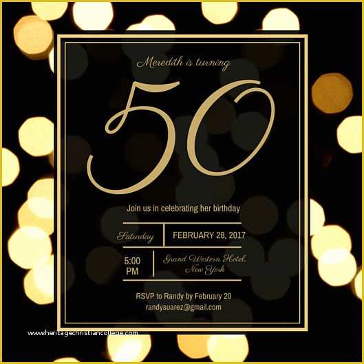 Free Online 50th Birthday Invitation Templates Of Golden 50th Birthday Invitation Templates by Canva