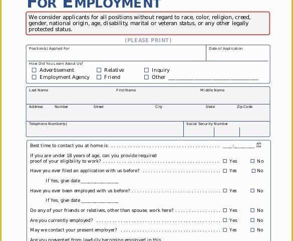 Free Online Application Template Of 21 Employment Application Templates Pdf Doc