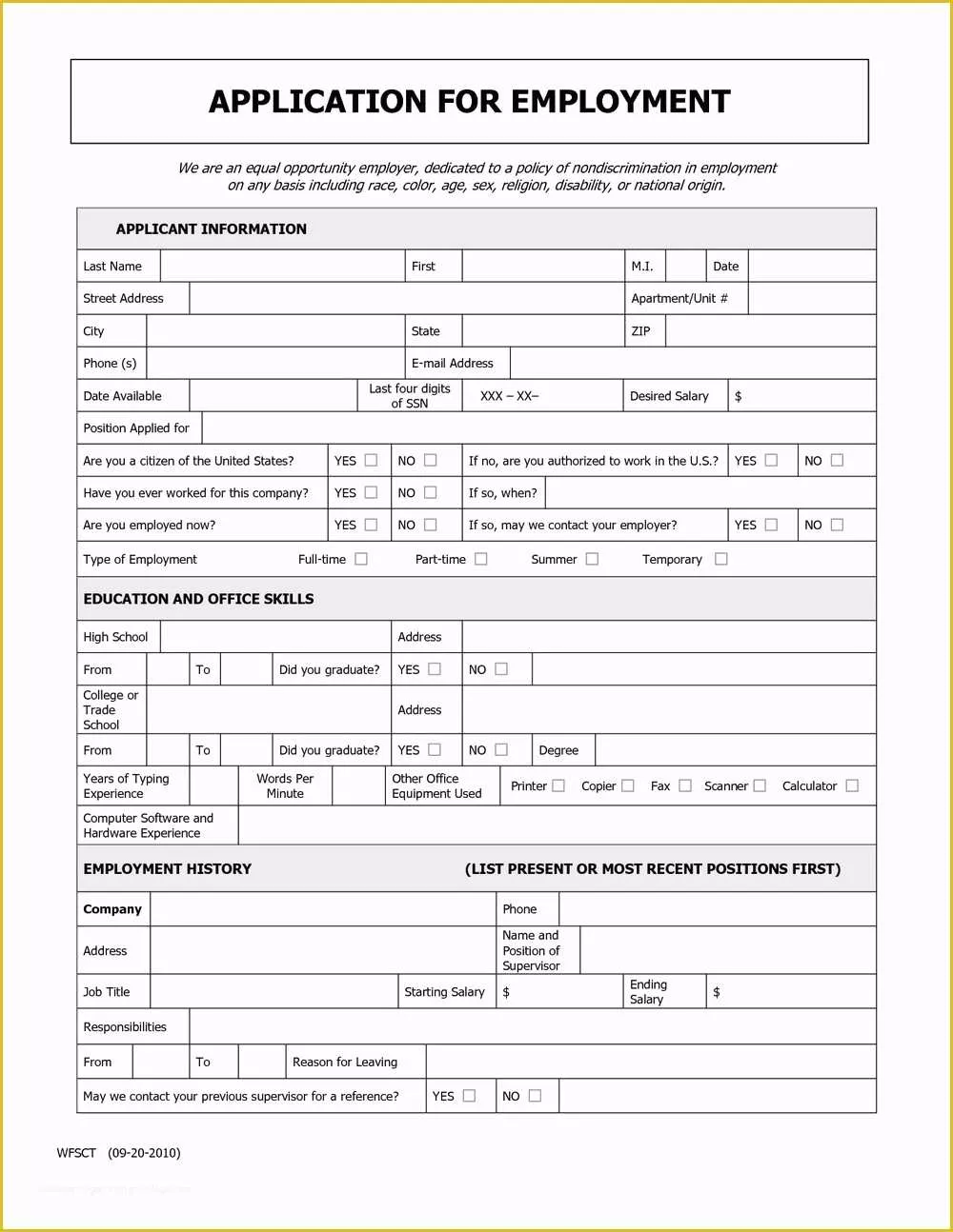 Free Online Application Template Of Free Printable Generic Job Application Template Job